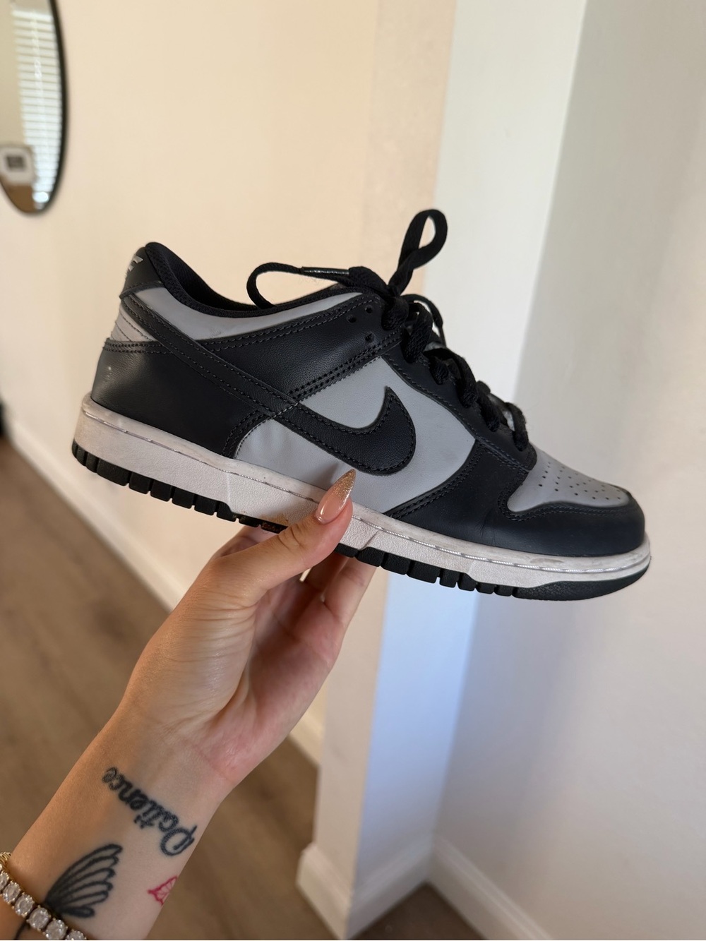 Nike Kids Black and Gray Low-Top Sneakers